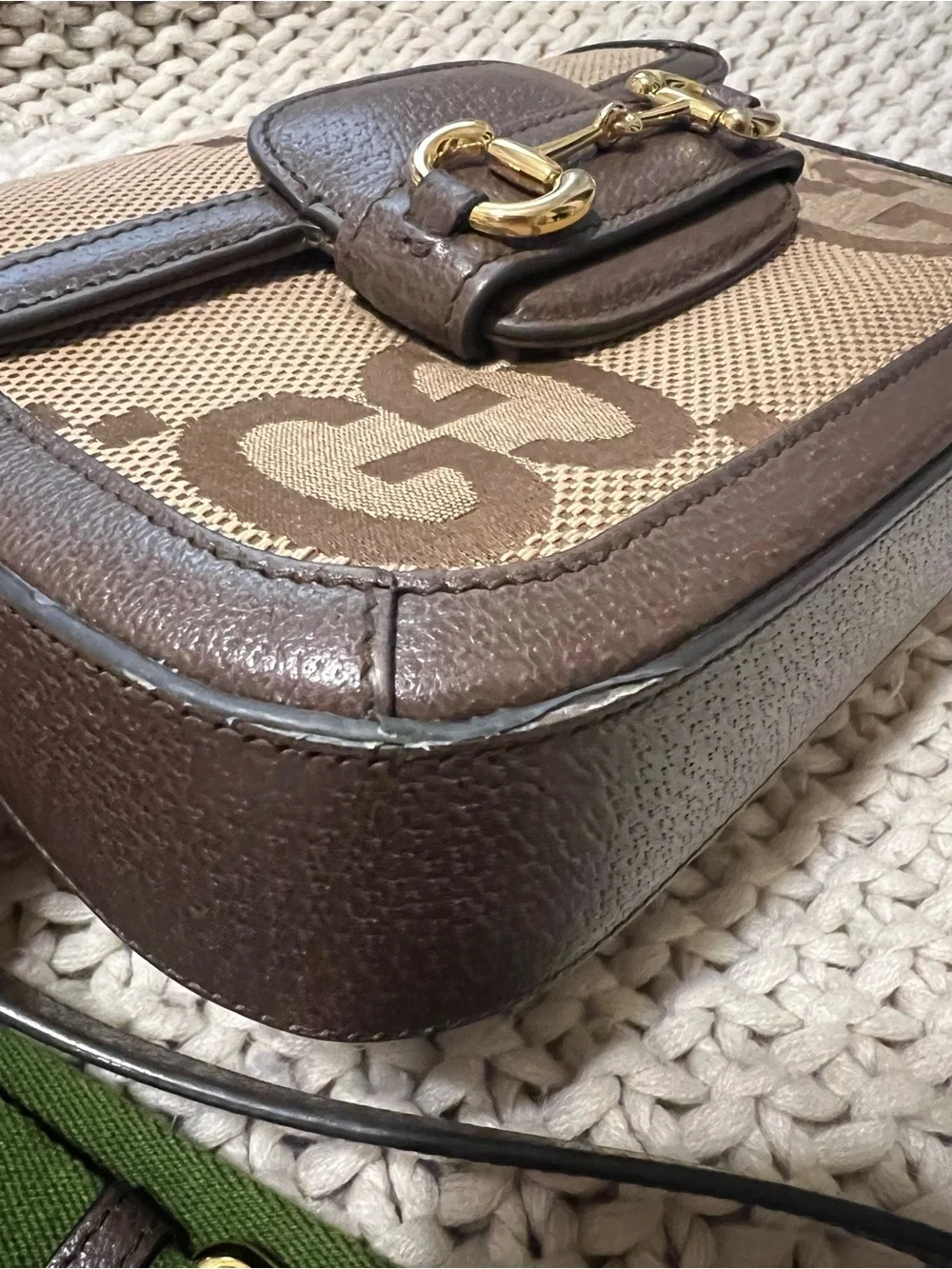 Gucci Monogram Jumbo GG Horsebit 1955 Crossbody Bag - Picture 7 of 16